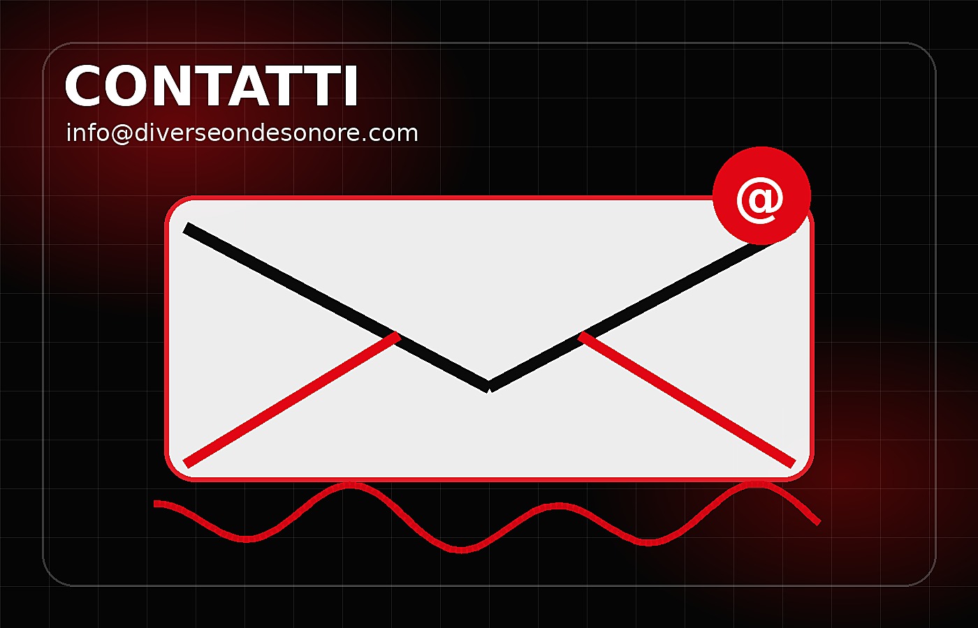 Contatti Diverse Onde Sonore con busta email e onde sonore