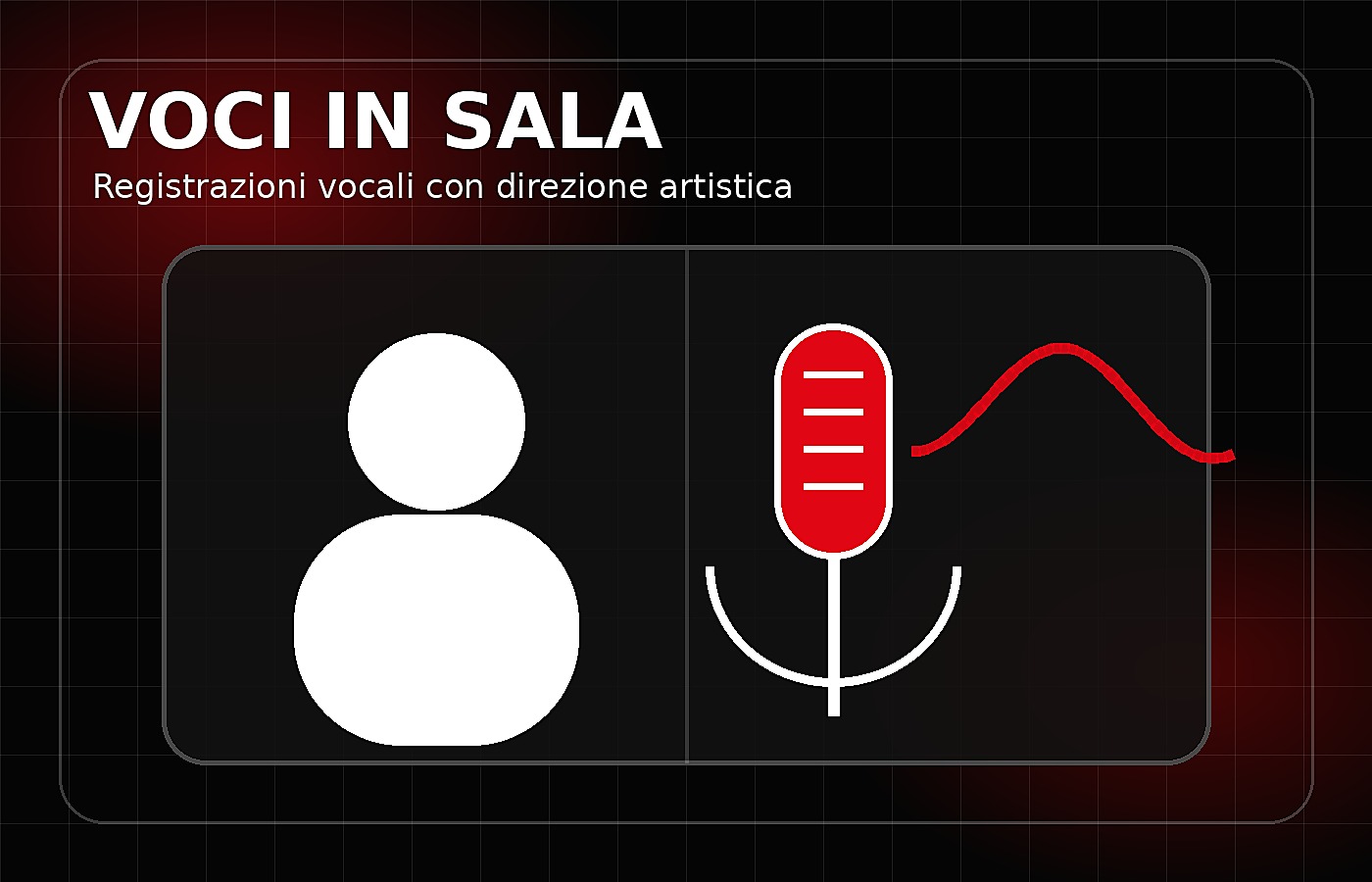 Registrazione voce in sala con cantante e microfono da studio